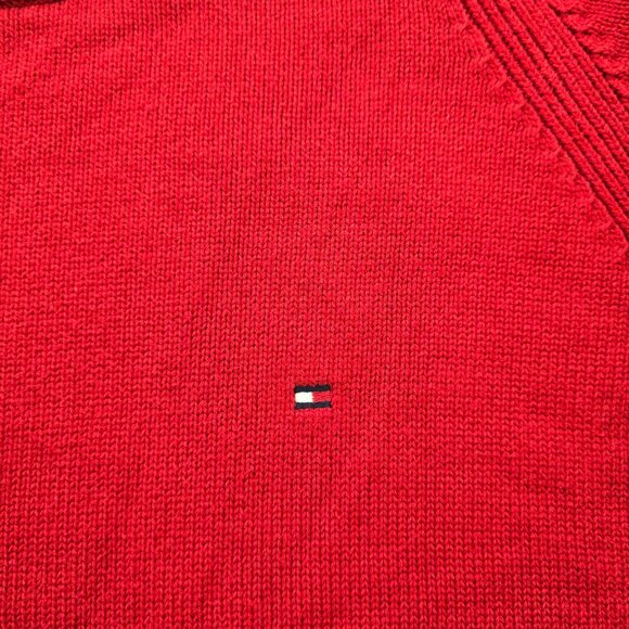 Tommy Hilfiger Sweater Mens XL Red Heavy Knit Pullover Preppy Casual Outdoors - Picture 3 of 8